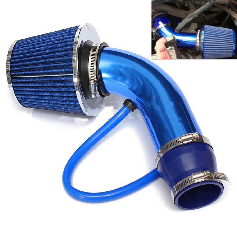 Universal 3'' 76mm Car Cold Air Intake Filter Aluminum Induction Kit Pipe Hose